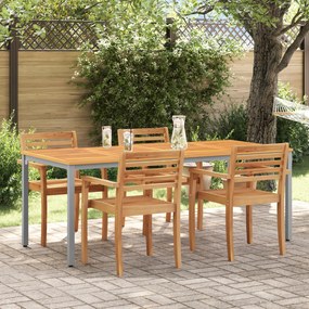 vidaXL Υπαίθρια Τραπέζια Φυσικό και γκρι 200 x 90 x 75 cm