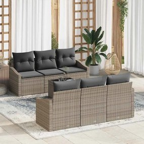vidaXL Σετ Καναπέ Κήπου με μαξιλάρι 7 pcs Γκρι 55 x 55 x 37 εκ