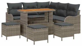 vidaXL Σετ Καναπέ Κήπου 9 pcs Γκρι συνθετικό ρατάν