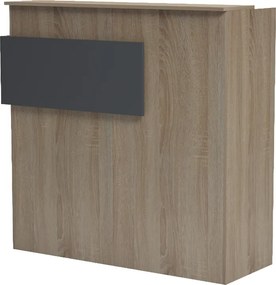 Γραφείο reception Optima pakoworld με led sonoma-ανθρακί 110x40x110εκ