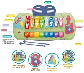 Παιδικό ξυλόφωνο-πιάνο με ήχους μουσικών οργάνων και φωτισμό - 25827E - 691005
