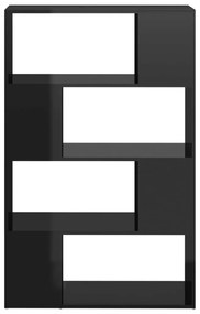 vidaXL Βιβλιοθήκη/Διαχωριστικό Χώρου Γυαλισ. Μαύρο 80 x 24 x 124,5 εκ.
