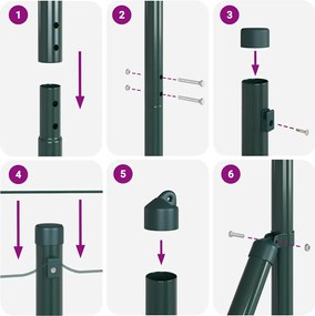 vidaXL Στύλος Περιφράξεων 26 pcs Γκρι 3,2 x 3,2 x 170 εκ