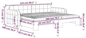 Καναπές Κρεβάτι Συρόμενος Μαύρο 90x200 εκ. Βελούδινος Στρώματα - Μαύρο