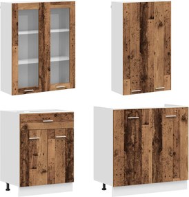 vidaXL Μονάδα κουζίνας LYON 8 pcs Παλαιωμένο ξύλο Επεξεργασμένο Ξύλο