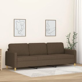 vidaXL Καναπές Τριθέσιος Καφέ 210 εκ. Υφασμάτινος