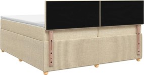 vidaXL Κρεβάτι box spring με στρώμα Κρεμ 200 x 200 cm Ύφασμα