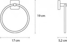 Karag Quattro Nero 422055 - Κρίκος Πετσετών Μαύρος