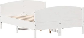 vidaXL Σκελετός Κρεβ. Χωρίς Στρώμα Λευκό 150x200 εκ Μασίφ Πεύκο