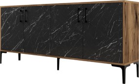 Μπουφές Καρυδιά / Μαύρο KIEV 180x35x75