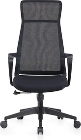 BF2990  Πολυθρόνα Γραφείου Διευθυντή, Mesh Μαύρο, Ύφασμα Μαύρο   1τμχ