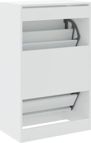 vidaXL Παπουτσοθήκη Λευκή 60x34x96,5 εκ. από Επεξεργασμένο Ξύλο