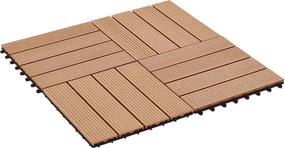 vidaXL Πλάκα Κατασκευής 11 pcs Ξύλο teak 30 x 30 cm WPC