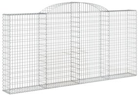 vidaXL Συρματοκιβώτια Τοξωτά 4 τεμ. 300x30x140/160 εκ. Γαλβαν. Ατσάλι