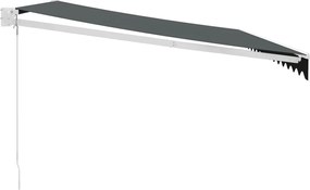 vidaXL Τέντα Πτυσσόμενη Ανθρακί 4 x 3 μ. Ύφασμα και Αλουμίνιο