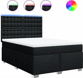 vidaXL Κρεβάτι Boxspring με Στρώμα Μαύρο 160x200 εκ. Υφασμάτινο