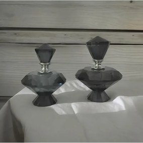Stewehome Σετ 2 τεμαχίων μπουκάλια με πόδι από γυαλί 10x10 cm