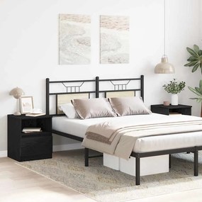 vidaXL Κομοδίνο 2 τεμ. Μαύρη Οξυά 40 x 40 x 50 cm Επεξεργασμένο Ξύλο