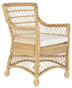 Πολυθρόνα DKD Home Decor Λευκό Φυσικό 56 x 63 x 86 cm