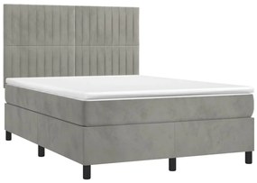 ΚΡΕΒΑΤΙ BOXSPRING ΜΕ ΣΤΡΩΜΑ ΑΝΟΙΧΤΟ ΓΚΡΙ 140X200 ΕΚ. ΒΕΛΟΥΔΙΝΟ 3143145