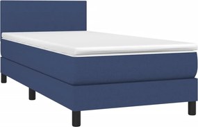 vidaXL Κρεβάτι Boxspring με Στρώμα &amp; LED Μπλε 80x200 εκ. Υφασμάτινο