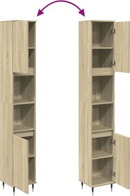 vidaXL Ντουλάπι Μπάνιου Sonoma Δρυς 30x30x190 εκ. Επεξεργασμένο Ξύλο