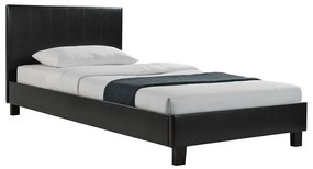 Κρεβάτι Nevil pakoworld 100x200 PU χρώμα μαύρο ματ