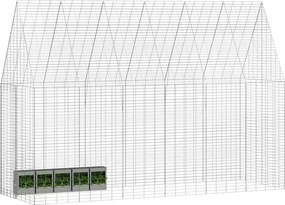 vidaXL Κλουβί Κουνελιού Ασημί 300 x 100 x 210 εκ.