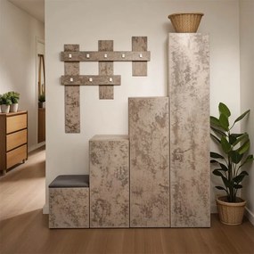 Έπιπλο εισόδου Nenich pakoworld σε γκρι oak απόχρωση 150x37x180εκ