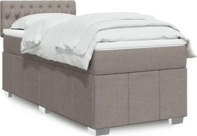 vidaXL Κρεβάτι Boxspring με Στρώμα Taupe 80x200 εκ. Υφασμάτινο