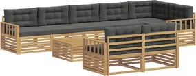 vidaXL Σειρά Καναπέ Εξωτερικού 9 pcs Άσπρο και Ανθρακί Πολυεστέρας