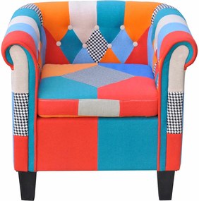 vidaXL Πολυθρόνα με Σχέδιο Patchwork Υφασμάτινη