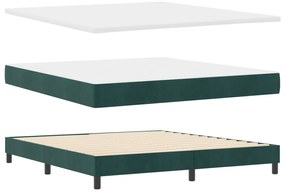 vidaXL Κρεβάτι με Στρώμα Σκούρο Πράσινο 180x200 εκ. Βελούδο