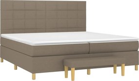 vidaXL Κρεβάτι Boxspring με Στρώμα Taupe 200x200 εκ. Υφασμάτινο