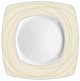Σερβίτσιο Πιάτα Φαγητού Riva (Σετ 72Τμχ) 50.286.30 Beige Cryspo Trio 72 τμχ Porcelain