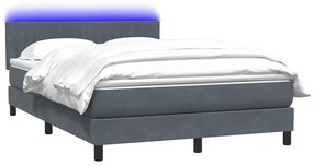 vidaXL Κρεβάτι Boxspring με Στρώμα Σκούρο Γκρι 160x210 εκ. Βελούδινο