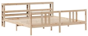 vidaXL Πλαίσιο Κρεβατιού με Κεφαλάρι 180x200 εκ. από Μασίφ Ξύλο Πεύκου