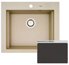 Pyramis Siros 1B Graphite Carbon Ένθετος Νεροχύτης από Συνθετικό Γρανίτη 57x51.5cm