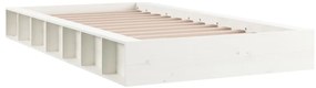 vidaXL Πλαίσιο Κρεβατιού Λευκό 75x190 εκ. Μασίφ Ξύλο Small Single