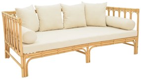 Intrahome Καναπές Alessa Intrahome φυσικό rattan-λευκό ύφασμα με μαξιλάρια 200x100x76εκ | SKU: INTRAPA-446111124