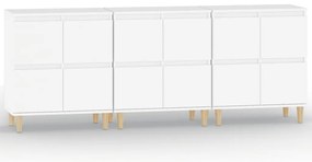 vidaXL Ντουλάπια 3 τεμ. Λευκό 60x35x70 εκ. Επεξεργασμένο Ξύλο