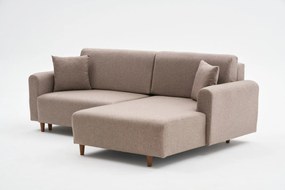 Corner Sofa-Bed Mane Right - Brown Brown