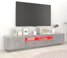 vidaXL Έπιπλο Τηλεόρασης με LED Γκρι Σκυροδέματος 200 x 35 x 40 εκ.
