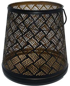 Φανάρι 954-124-005 20x22cm Black-Gold Metal