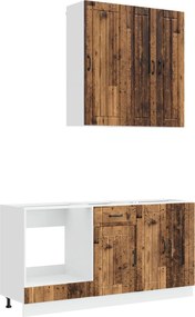 vidaXL Μονάδα κουζίνας LUCCA 5 pcs Παλαιωμένο ξύλο Επεξεργασμένο Ξύλο
