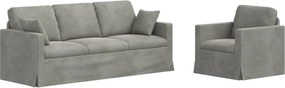 vidaXL Καναπές 2 pcs Ανοιχτό γκρι