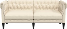 vidaXL Καναπές Διθέσιος Chesterfield Λινό
