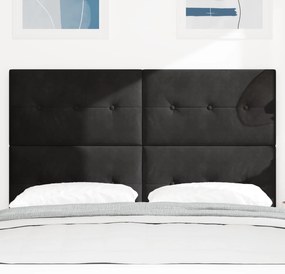 vidaXL LED Κεφαλάρι Μαύρο 72 εκ Βελούδο