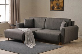 Corner Sofa-Bed Mane Left - Anthracite Anthracite