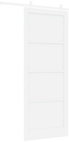 vidaXL Συρόμενη Πόρτα  με Σετ Υλικών Λευκή 93x232 εκ. Συμπαγές Ξύλο Πεύκο